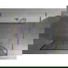 Mexen Kioto pastatoma dušo sienelė 120 x 200 cm, Skaidrus/Juodas raštas 8 mm, Auksinė - 800-120-002-50-77
