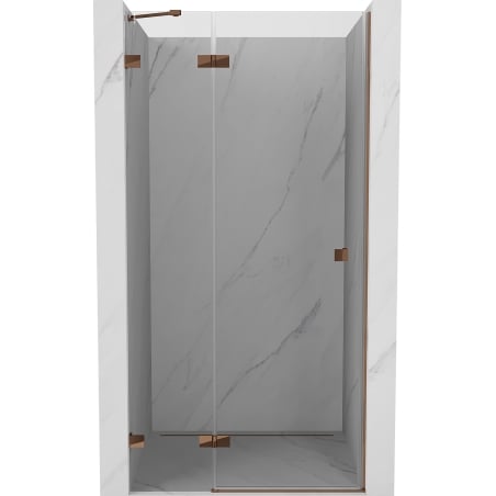 Mexen Lunar dušo durys atveriamos kairiosios 85 cm, skaidrios, rožinis auksas - 834-085-000-60-00-L