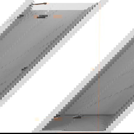 Mexen Lunar kairioji dušo durys 115 cm, permatomos, rožinis auksas - 834-115-000-60-00-L