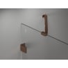 Mexen Lunar kairiosios angos dušo durys 120 cm, skaidrios, rožinis auksas - 834-120-000-60-00-L