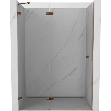 Mexen Lunar dušo durys atsidarančios kairės 140 cm, permatomos, rausvas auksas - 834-140-000-60-00-L