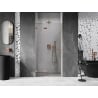 Mexen Lunar kairinės atveriamos dušo durys 90 cm, skaidrios, šlifuotas varis - 834-090-000-65-00-L
