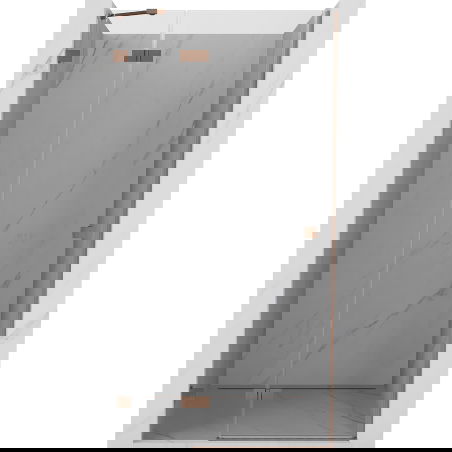 Mexen Lunar atveriamos dešinės pusės dušo durys 125 cm, permatomos, šlifuota vario spalva - 834-125-000-65-00-L