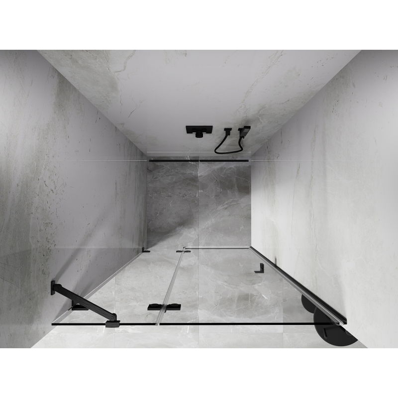 Mexen Lunar varstomos dušo durys kairės pusės 125 cm, skaidrios, šlifuota gun gray - 834-125-000-66-00-L