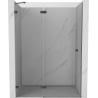 Mexen Lunar kairiosios pusės sulankstomos dušo durys 130 cm, skaidrus, šepečiuotas ginklų pilkumas - 834-130-000-66-00-L