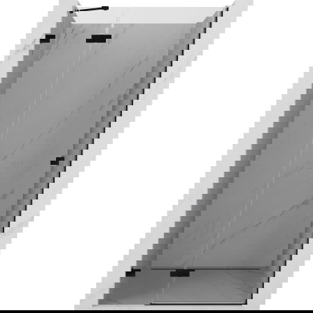 Mexen Lunar kairiosios pusės atveriamos dušo durys 110 cm, skaidrios, juodos - 834-110-000-70-00-L