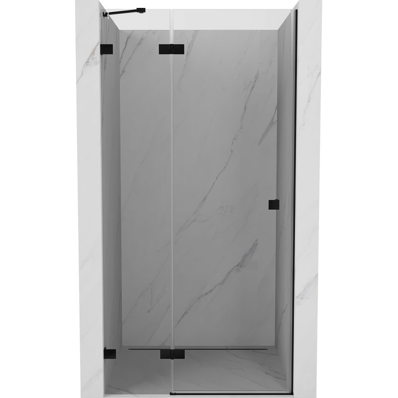 Mexen Lunar dušo durys, atveriamos, kairės 115 cm, permatomos, juodos - 834-115-000-70-00-L