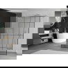 Mexen Kioto laisvai stovinti dušo sienelė 130 x 200 cm, juodas raštas 8 mm, chromas - 800-130-002-01-78