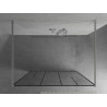 Mexen Kioto laisvai stovinti dušo siena 130 x 200 cm, juodas raštas 8 mm, chromas - 800-130-002-01-78