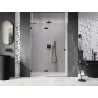 Mexen Lunar kairiosios pusės dušo durys 130 cm, permatomos, juodos - 834-130-000-70-00-L