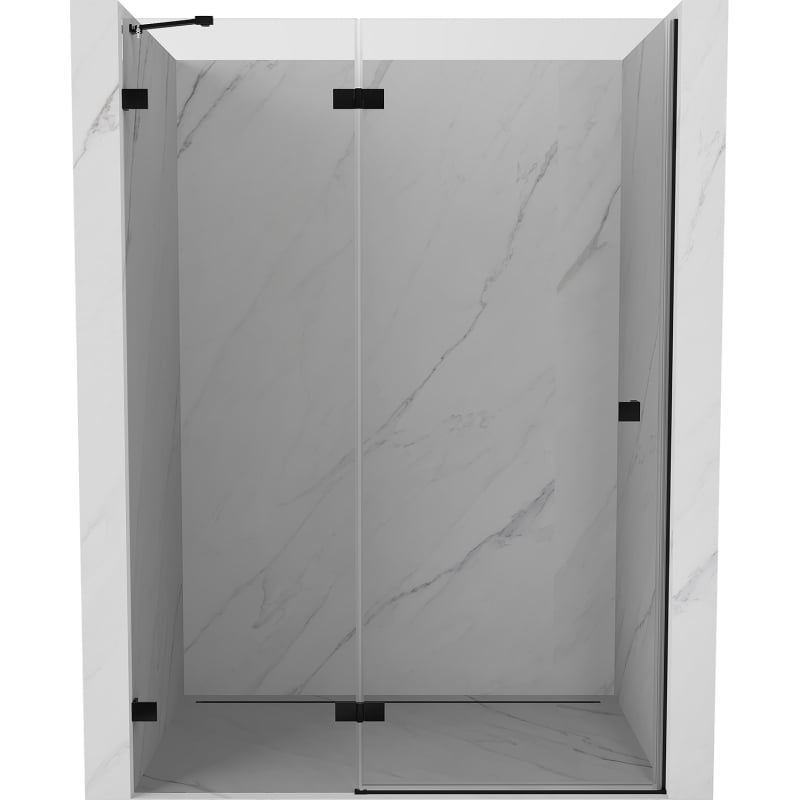 Mexen Lunar dušo durys, atveriamos kairinės 140 cm, permatomos, juodos - 834-140-000-70-00-L