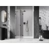 Mexen Lunar dušo durys, atveriamos kairinės 140 cm, permatomos, juodos - 834-140-000-70-00-L