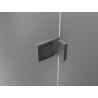 Mexen Lunar kairios pusės atveriamos dušo durys 95 cm, skaidrios, matinės juodos spalvos - 834-095-000-95-00-L