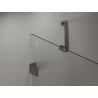 Mexen Lunar kairios pusės atveriamos dušo durys 95 cm, skaidrios, matinės juodos spalvos - 834-095-000-95-00-L