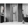 Mexen Lunar kairios pusės atveriamos dušo durys 125 cm, permatomos, ginklų metalo spalva - 834-125-000-95-00-L