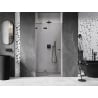 Mexen Lunar kairios pusės atveriamos dušo durys 125 cm, permatomos, ginklų metalo spalva - 834-125-000-95-00-L