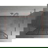 Mexen Kioto laisvai stovinti dušo siena 100 x 200 cm, juodas raštas 8 mm, rožinis auksas - 800-100-002-60-78