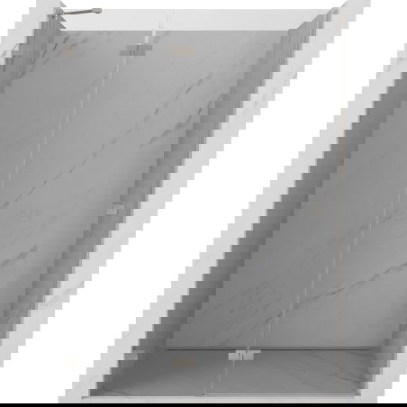 Mexen Lunar kairiosios atveriamos dušo durys 140 cm, skaidrios, šlifuotas nikelis - 834-140-000-97-00-L