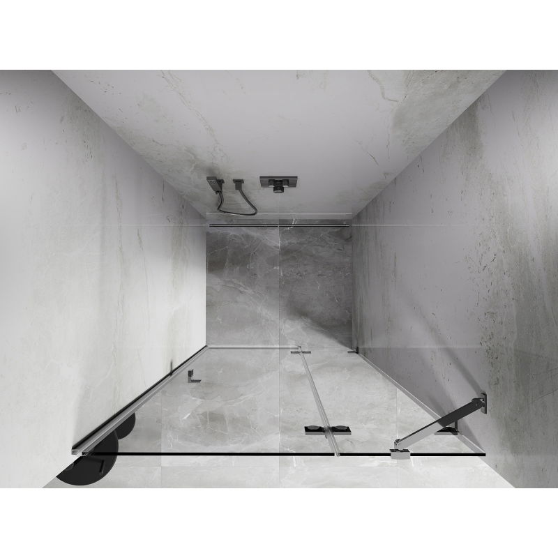 Mexen Lunar dešinės pusės dušo durys, atsidarančios, 85 cm, skaidrios, chromas - 834-085-000-01-00-P