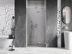 Mexen Lunar atveriamos dešinės dušo durys 120 cm, permatomos, chromas - 834-120-000-01-00-P