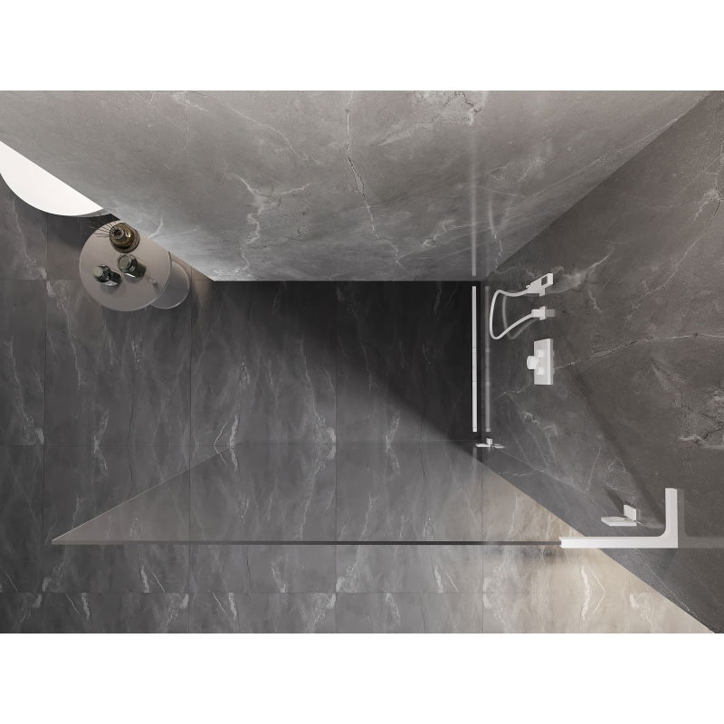 Mexen Lunar L Dušo sienelė Walk-in dešinė 120 x 200 cm, skaidri 8 mm, balta - 830L-120-000-20-00-P