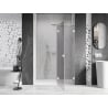 Mexen Lunar dešinės pusės atveriamos dušo durys 140 cm, skaidrios, baltos - 834-140-000-20-00-P