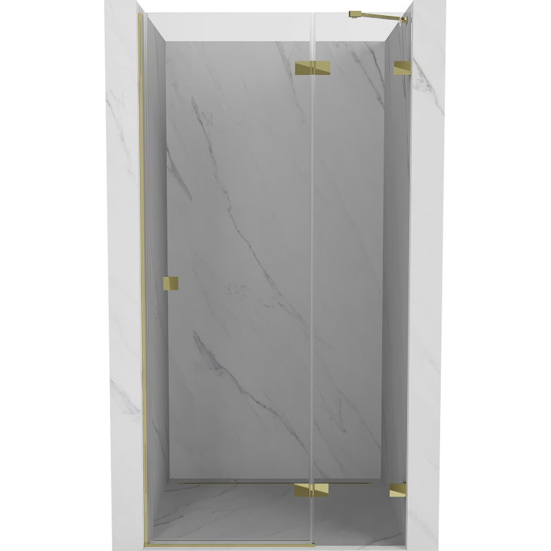Mexen Lunar dušo durys, varstomos, dešinės pusės, 85 cm, skaidrios, auksinės - 834-085-000-50-00-P