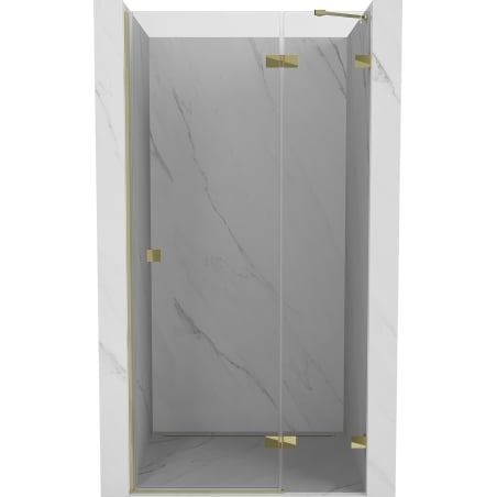Mexen Lunar dušo durys, varstomos, dešinės pusės, 85 cm, skaidrios, auksinės - 834-085-000-50-00-P
