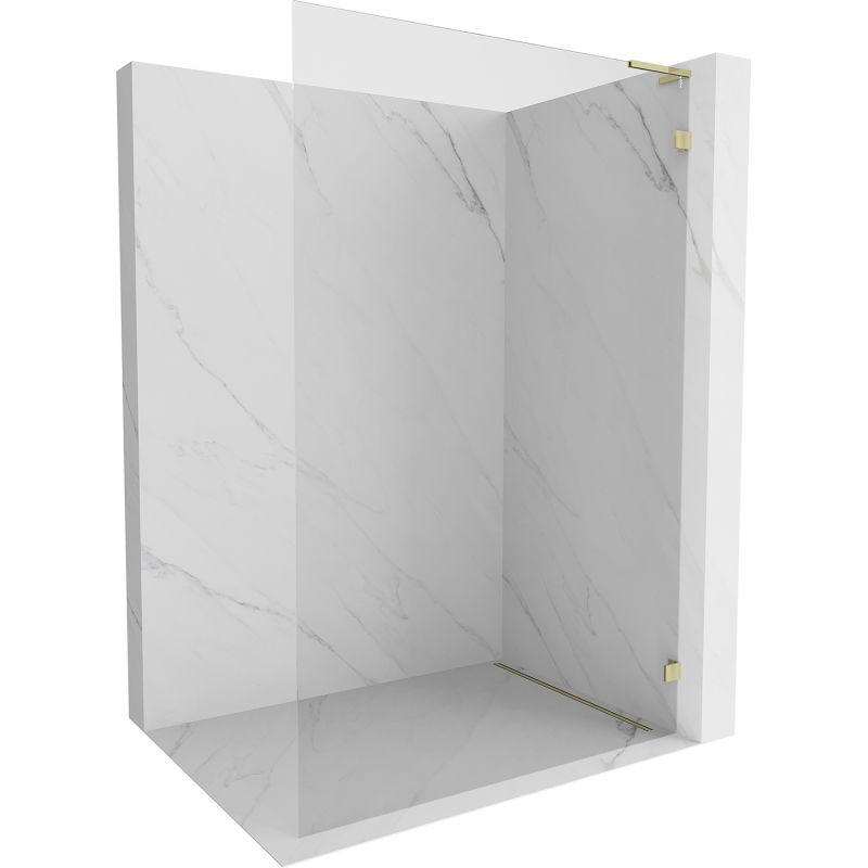 Mexen Lunar L Dušų Sienelė Walk-in dešinė 100 x 200 cm, skaidri 8 mm, auksinė - 830L-100-000-50-00-P