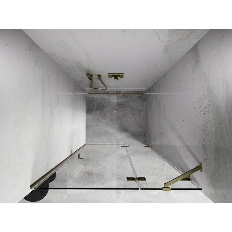 Mexen Lunar dešras durys dešinės 95 cm, permatomos, auksinės matinės - 834-095-000-55-00-P