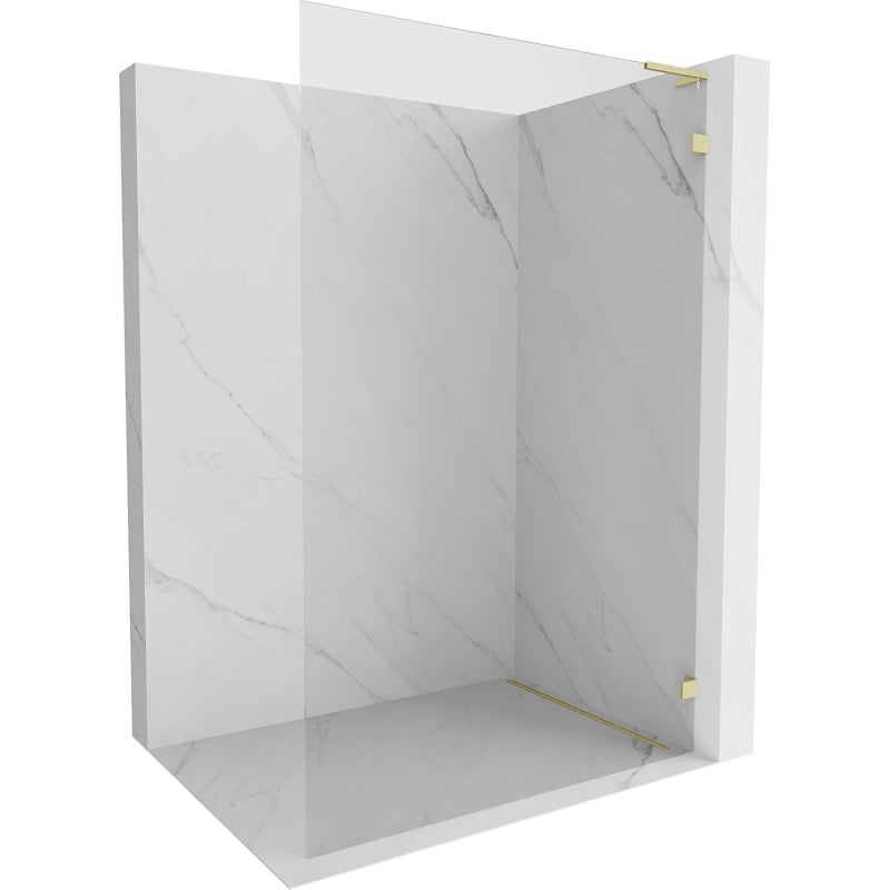 Mexen Lunar L dušo sienelė Walk-in dešinė 60 x 200 cm, skaidri 8 mm, auksinė šlifuota - 830L-060-000-55-00-P