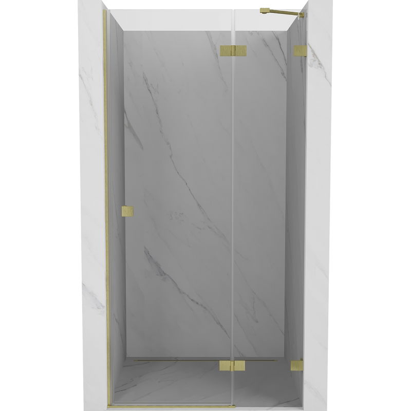 Mexen Lunar dešinės pusės atveriamos dušo durys 110 cm, skaidrios, šlifuotas auksas - 834-110-000-55-00-P