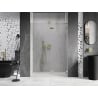 Mexen Lunar dešinės pusės atidaromos dušo durys 130 cm, skaidrios, šlifuotas auksinis - 834-130-000-55-00-P
