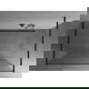 Mexen Kioto pastatoma dušo sienelė 130 x 200 cm, Skaidrus/Baltas raštas 8 mm, Juoda - 800-130-002-70-85