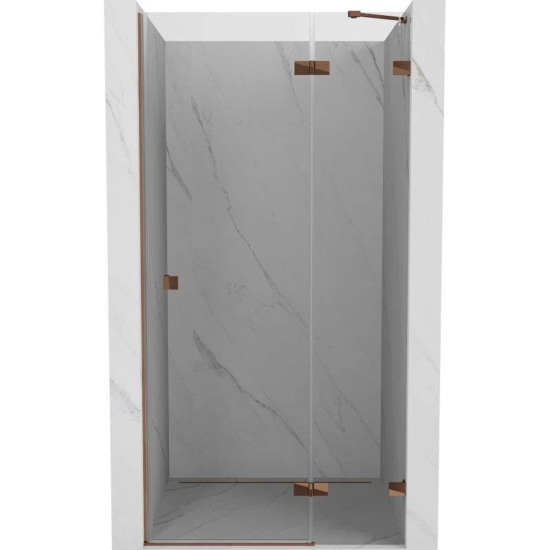 Mexen Lunar dešinės pusės dušo durys 85 cm, skaidrios, rožinis auksas - 834-085-000-60-00-P
