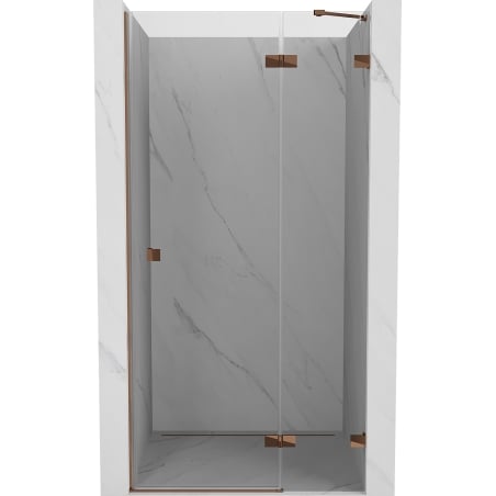 Mexen Lunar dešinės pusės dušo durys 85 cm, skaidrios, rožinis auksas - 834-085-000-60-00-P