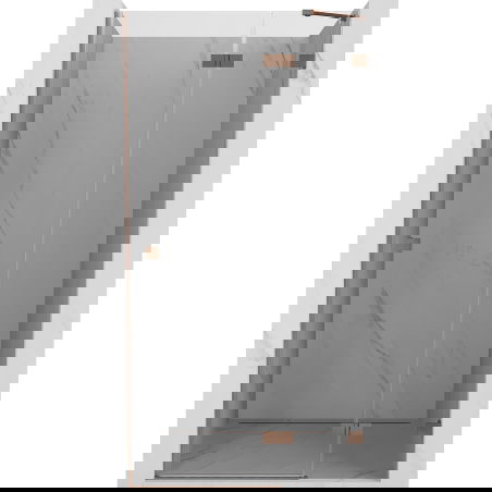 Mexen Lunar dešinės pusės atveriamos dušo durys, 120 cm, skaidrios, šlifuotas varis - 834-120-000-65-00-P