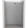 Mexen Lunar dešinės pusės dušo durys 140 cm, skaidrios, šlifuotas varis - 834-140-000-65-00-P