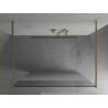 Mexen Kioto 140 x 200 cm laisvai stovinti dušo sienelė, skaidri/šerkšnas 8 mm, auksinė - 800-140-002-50-35