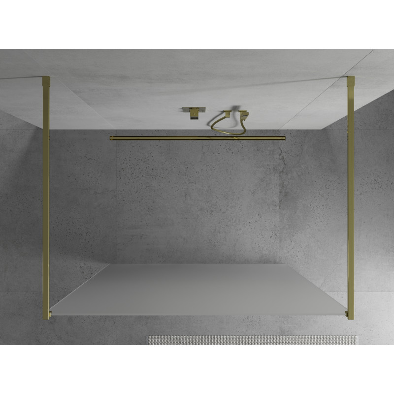 Mexen Kioto laisvai stovinti dušo siena 120 x 200 cm, matinė 8 mm, auksinė - 800-120-002-50-30