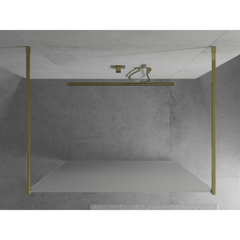 Mexen Kioto laisvai stovinti 110 x 200 cm dušo sienelė, matinė 8 mm, auksinė - 800-110-002-50-30