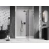 Mexen Lunar dušo durys, atveriamos į dešinę, 130 cm, permatomos, tamsus metalas - 834-130-000-95-00-P