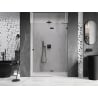 Mexen Lunar dušo durys, atveriamos į dešinę, 130 cm, permatomos, tamsus metalas - 834-130-000-95-00-P