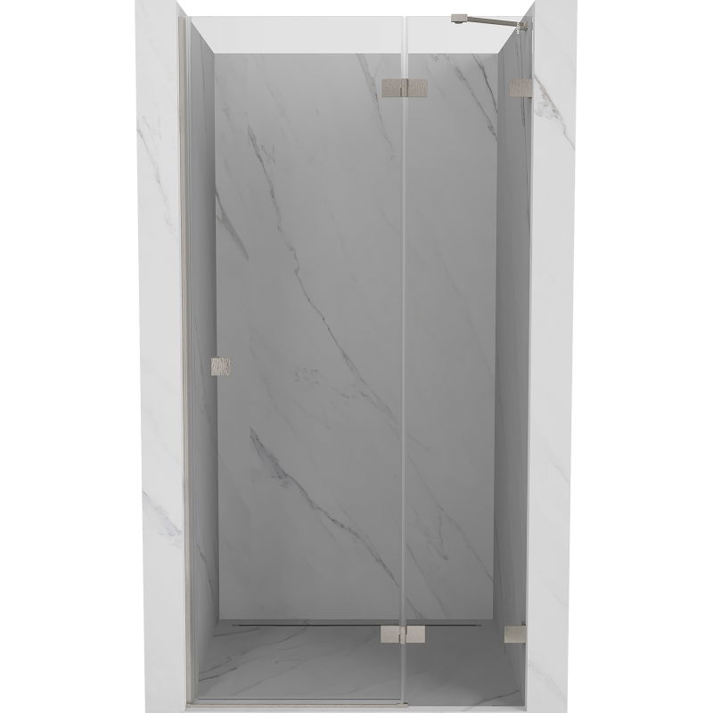 Mexen Lunar dešinės pusės dušo durys 85 cm, skaidrios, šlifuotas nikelis - 834-085-000-97-00-P