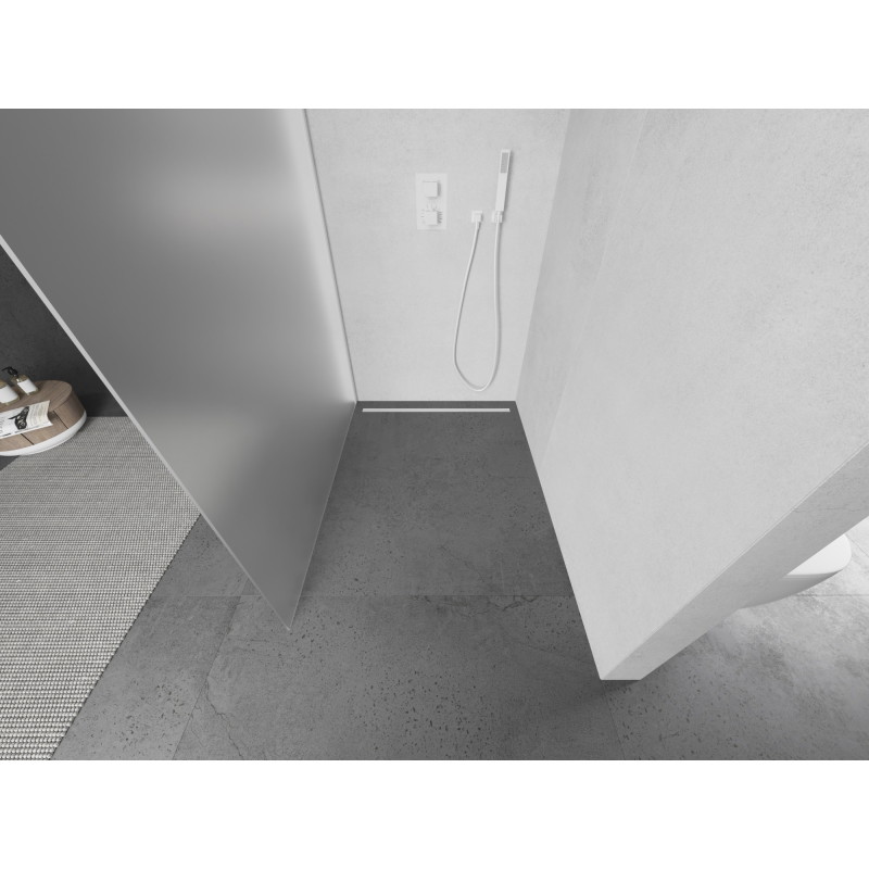 Mexen Kioto Dušinė sienelė Walk-in 80 x 200 cm, matinė 8 mm, balta - 800-080-101-20-30