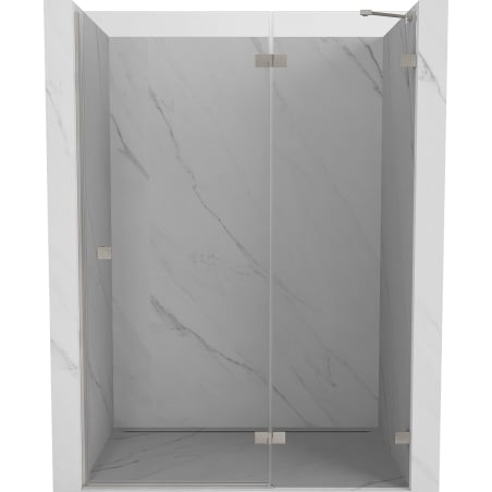 Mexen Lunar dešinės pusės atidaromos dušo durys 130 cm, skaidrios, šlifuotas nikelis - 834-130-000-97-00-P
