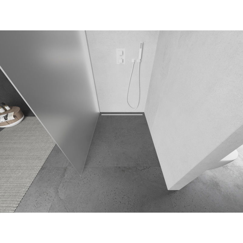 Mexen Kioto dušo sienelė Walk-in 90 x 200 cm, matinė 8 mm, balta - 800-090-101-20-30