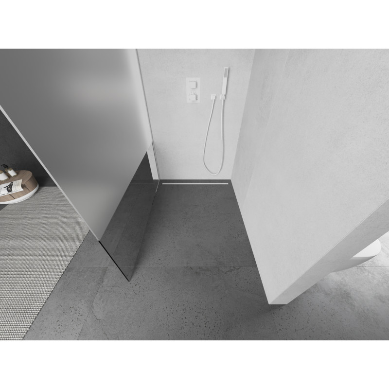 Mexen Kioto dušo sienelė Walk-in 70 x 200 cm, skaidrus/rūkytas 8 mm, baltas - 800-070-101-20-35