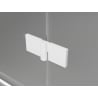 Mexen Lunar L kairiosios pusės dušo durys 100 cm, permatomos, baltos - 834L-100-000-20-00-L