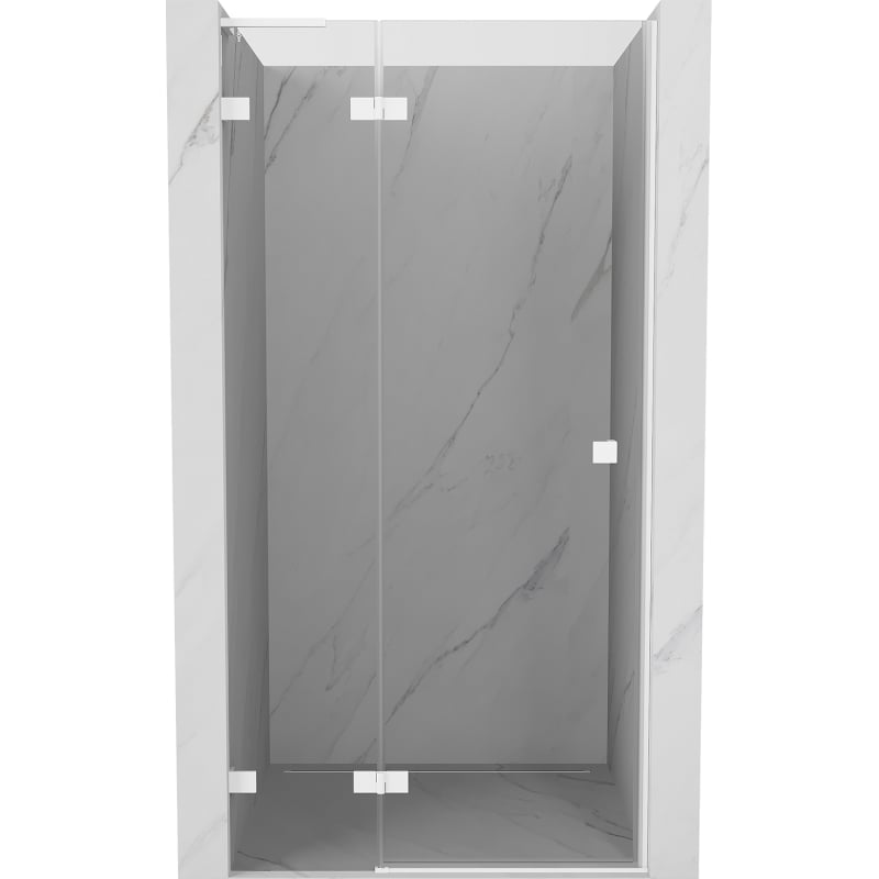 Mexen Lunar L atidaromos dušo durys kairė 110 cm, skaidrios, baltos - 834L-110-000-20-00-L